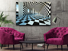 Obraz Čiernobiely 3d interiér zs1139